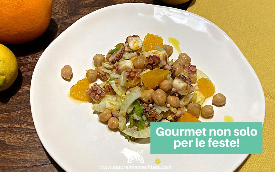 Insalata di polpo, ceci, finocchi e arancia